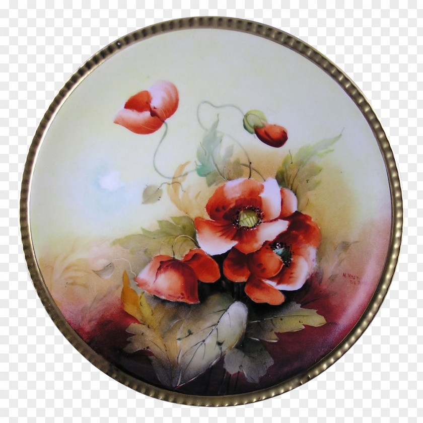 Limoges China Plates Porcelain Vase Flower PNG