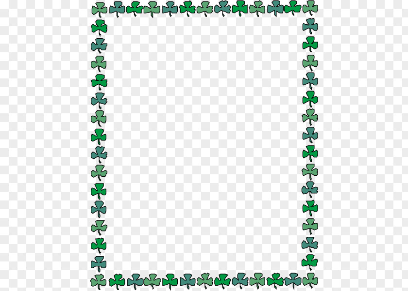 Green Clover Lace Border Vector PNG
