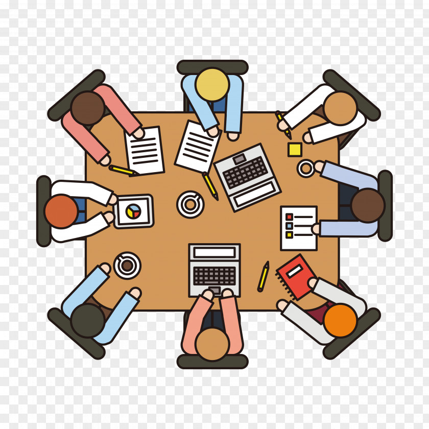 Meetings Table Learning Circle Class Illustration PNG