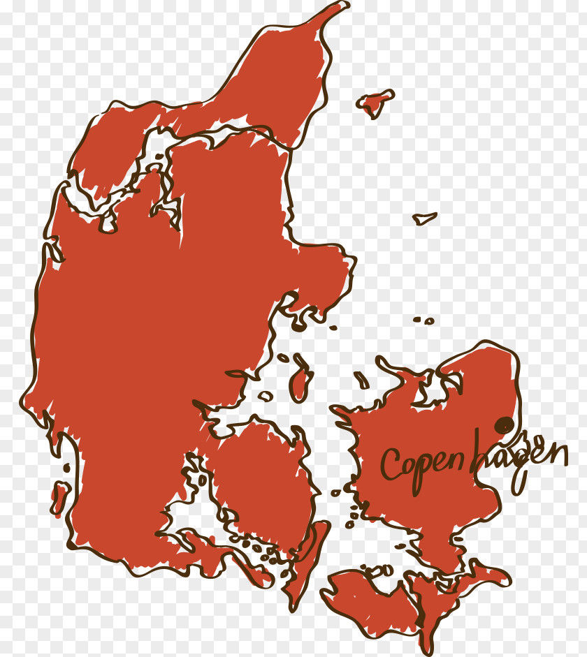 Cartoon Hand-drawn Map Of Denmark Rxf8dovre Municipality Ringsted Kxf8ge Danish Regions Faaborg-Midtfyn PNG