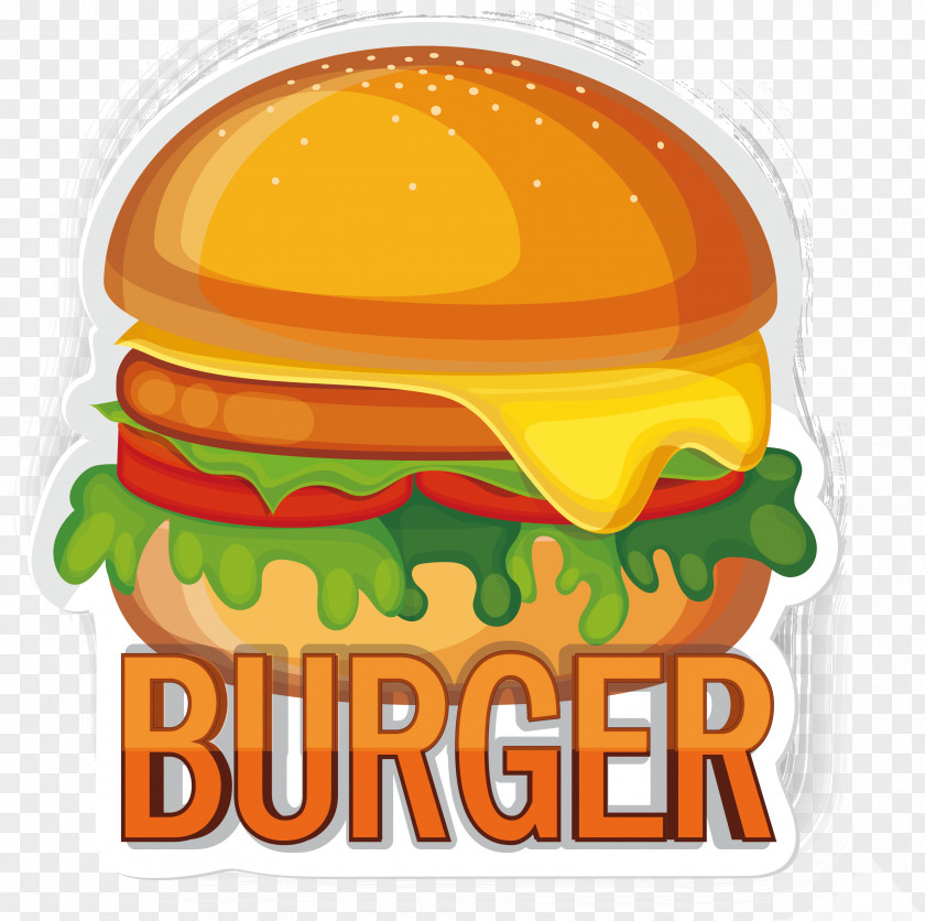 Fine Burger Sticker Material Hamburger Cheeseburger Fast Food Junk French Fries PNG