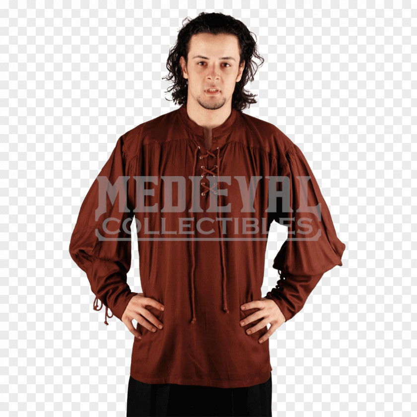 Chocolate MaroonPlus Size Model Sleeve Shoulder PiratenShop24 John Coxon Renaissance Piraten Shirt PNG