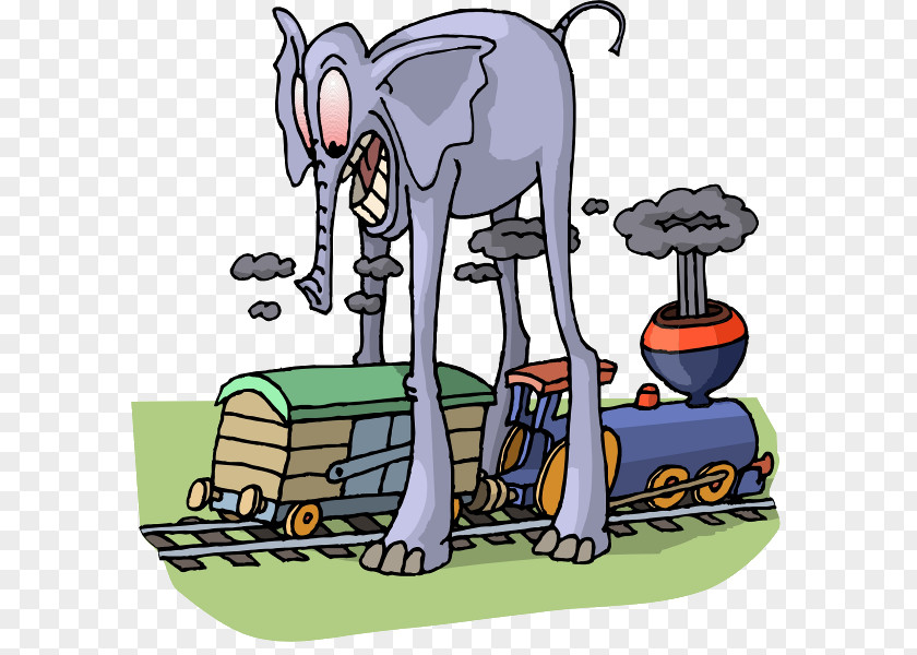 Elephant Rabbit Train Travel Cartoon Clip Art PNG
