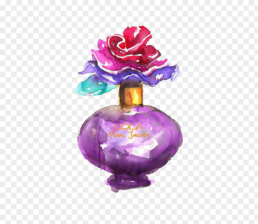 Perfume Watercolor Painting Drawing Fashion Illustration PNG