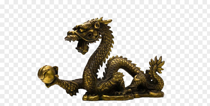 The Real Bronze Dragon Pearl China Chinese PNG