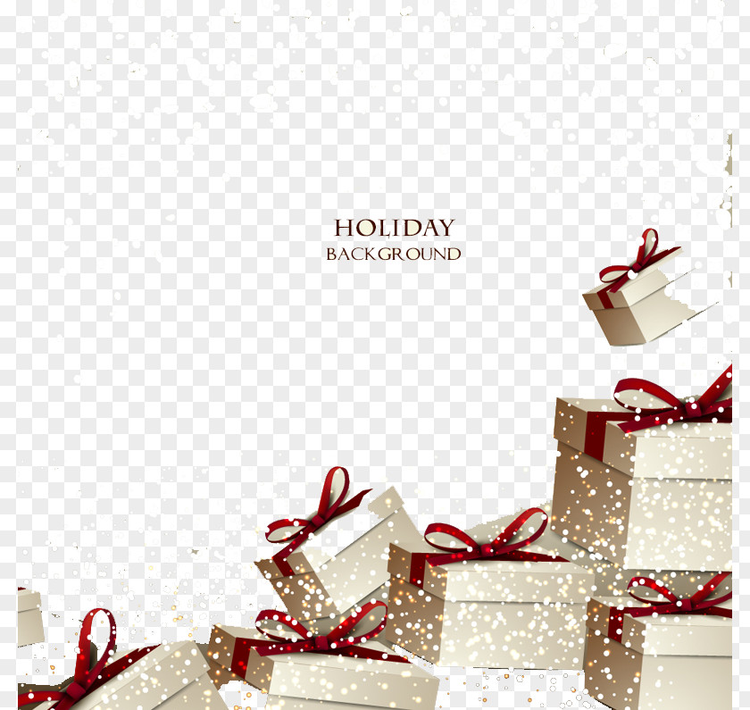 Holiday Gift Box Background Vector Material Christmas Card Voucher PNG