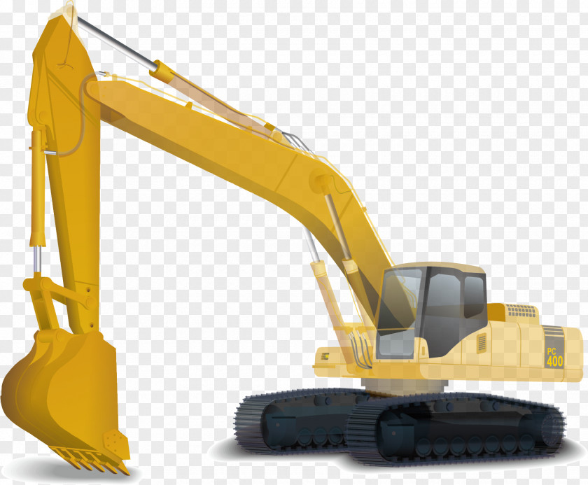 Vector Excavator Heavy Equipment PNG