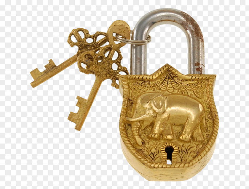 Padlock Lock Puzzle Brass PNG