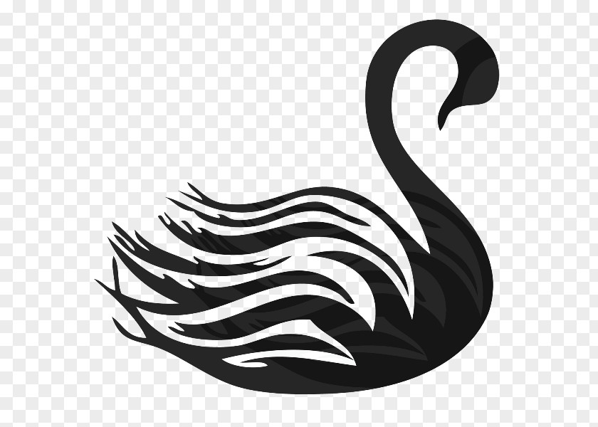 Swan Black Regina Mills Bird Hook Sticker PNG