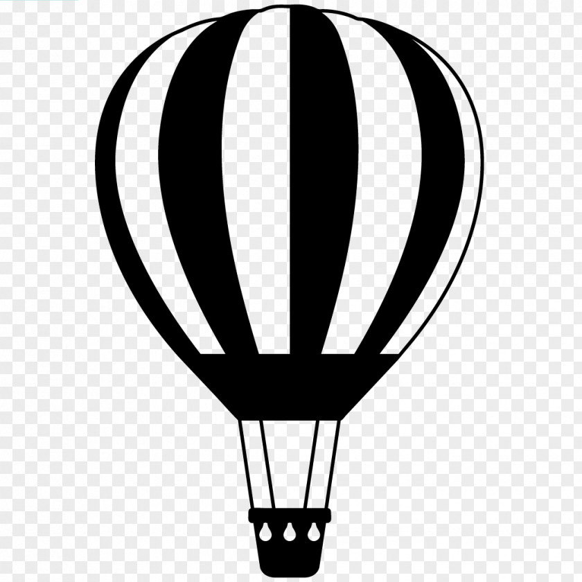 Balloon Hot Air Ballooning Black Wall Decal PNG