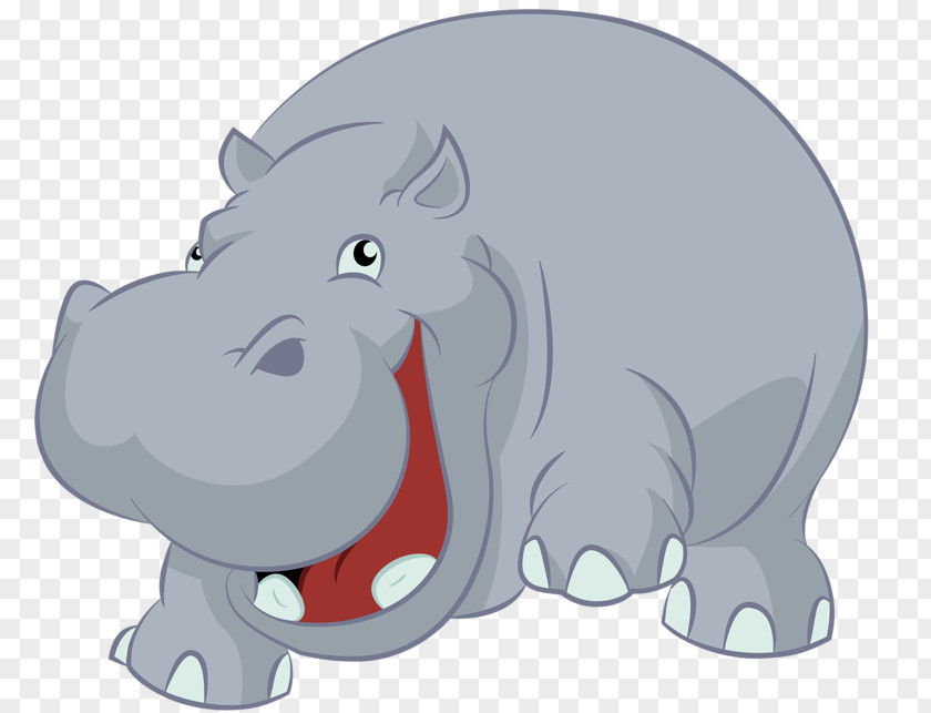 Cartoon Hippo Hippopotamus Illustration PNG