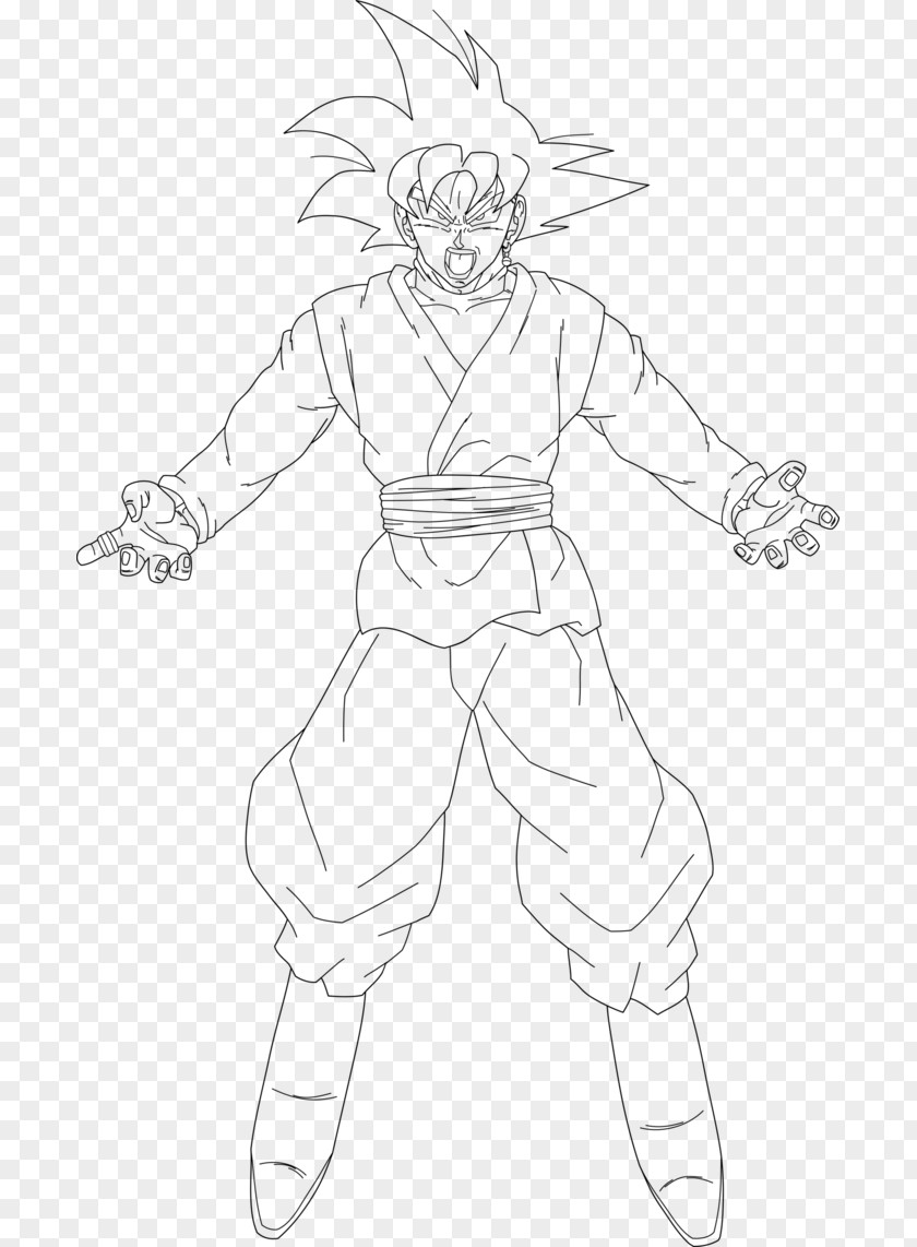 Goku Gohan Trunks Vegeta Sketch PNG