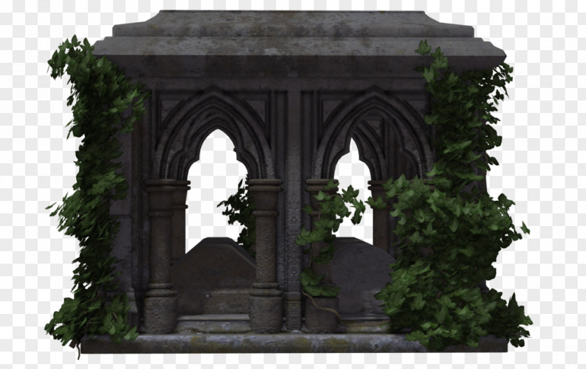 Goth Tomb Stock Arch Headstone Cemetery PNG