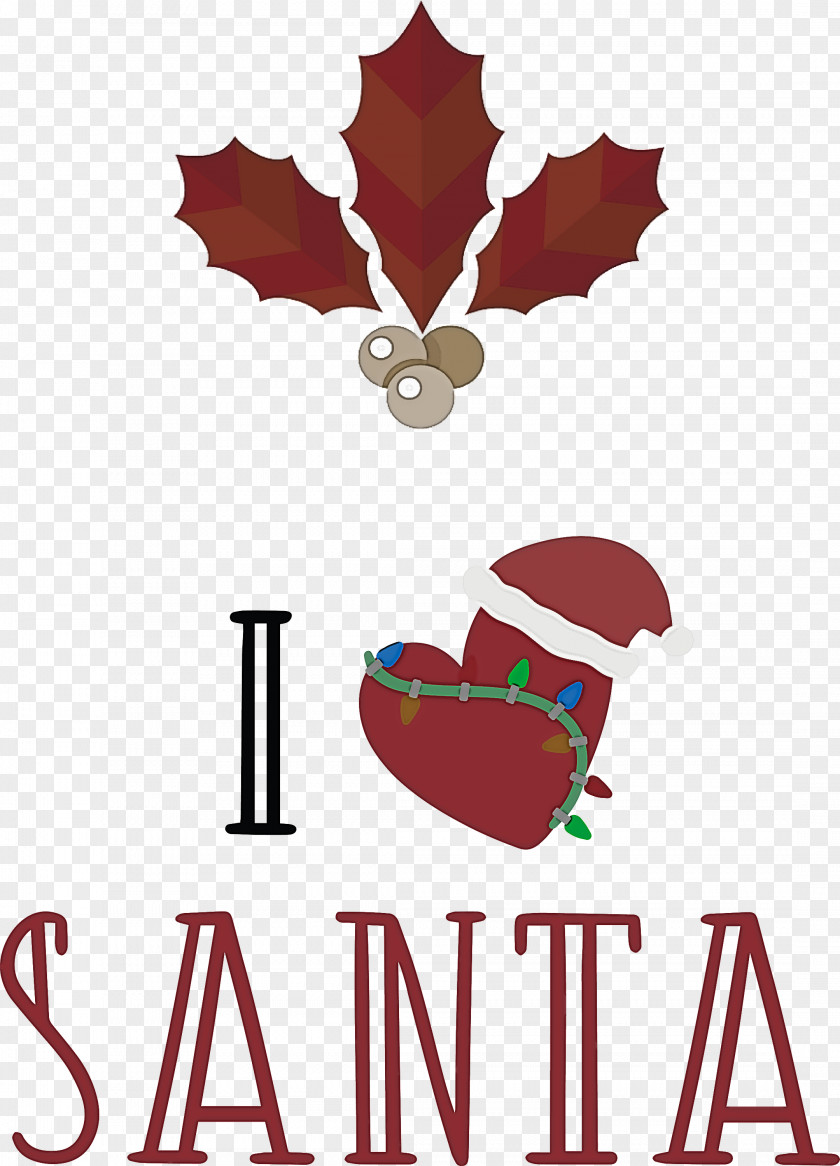 I Love Santa Christmas PNG