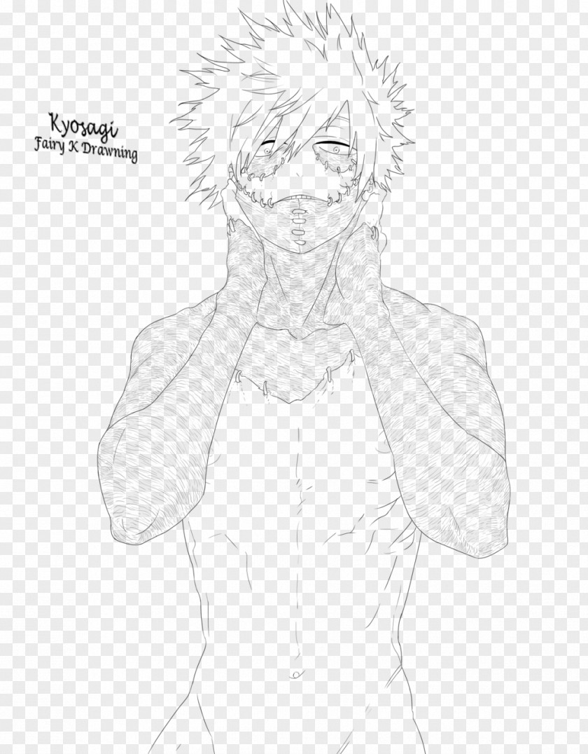 Shoto Todoroki Drawing Line Art Cartoon Nose Sketch PNG