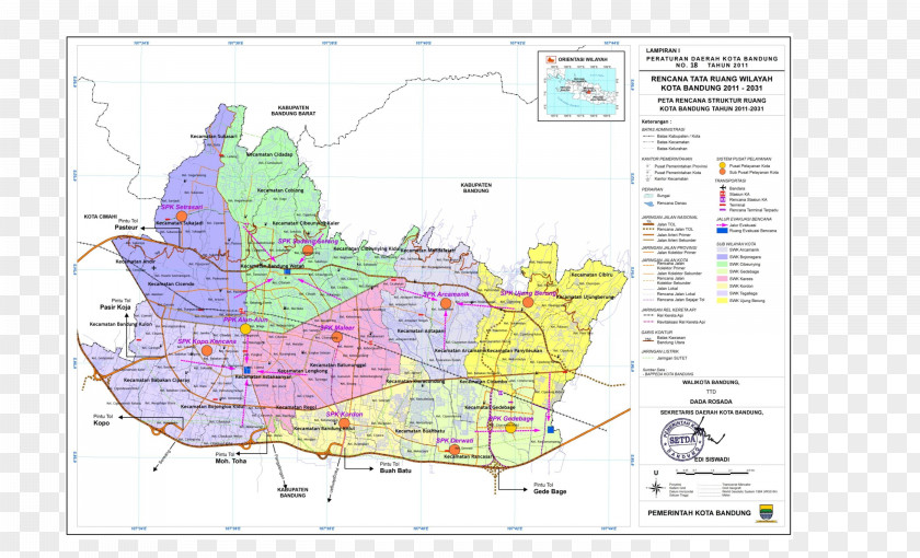Peta Indonesia National Spatial Plan Sadang Serang Subdistrict (Indonesia) Banjaran Map PNG