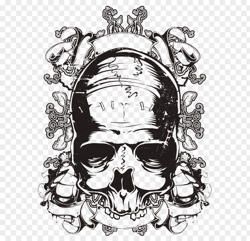 Vector Skull Print Euclidean Illustration PNG