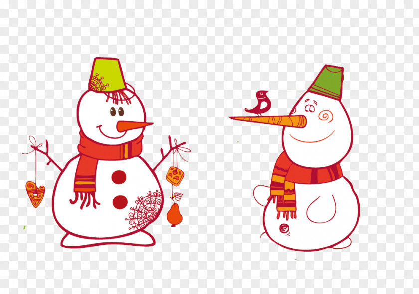 Cartoon Snowman Winter Santa Claus Christmas Ornament Clip Art PNG