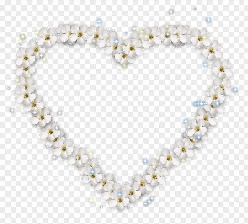 Creative Heart Pearl Necklace Earring Clip Art PNG