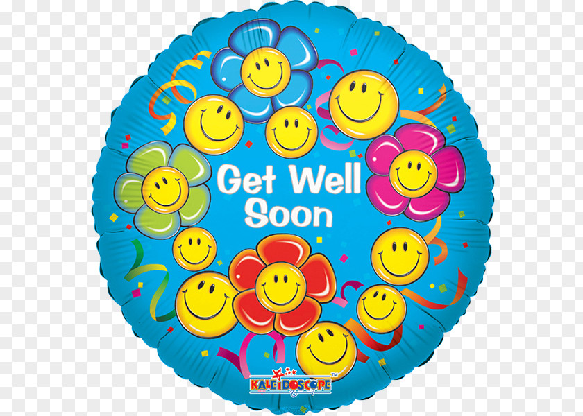 Get Well Soon Gas Balloon Flower Helium Smiley PNG