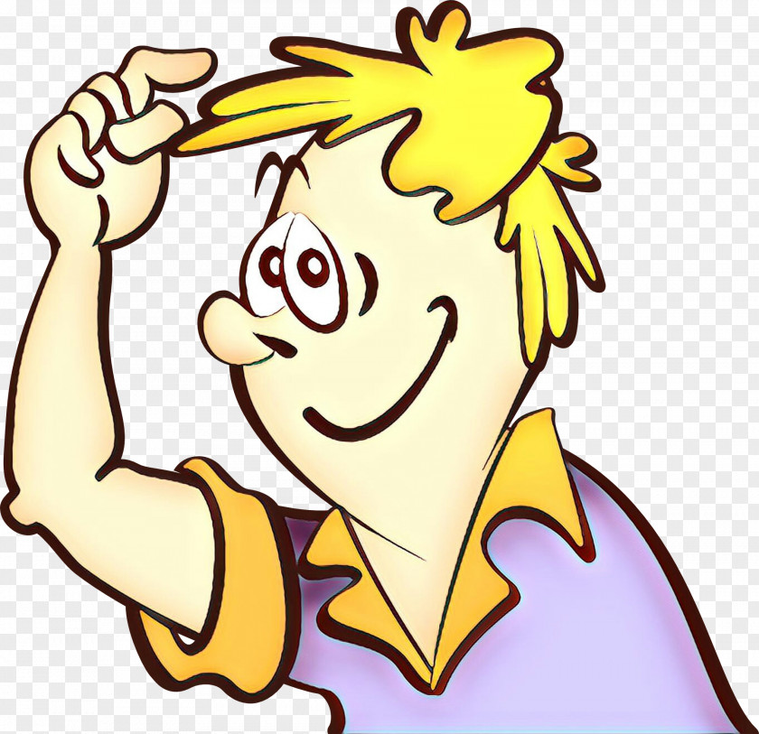 Pleased Happy Cartoon Facial Expression Yellow Head Finger PNG