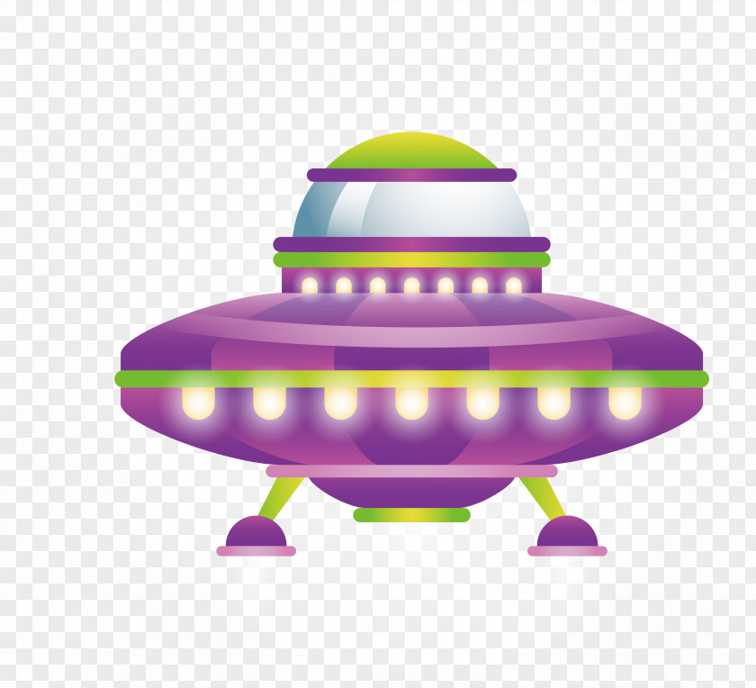 Vector Cartoon Hand Painted Shiny Purple Science Fiction Spacecraft Unidentified Flying Object Extraterrestrial Life PNG