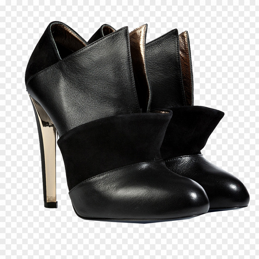 Leather Shoes Boot Shoe Pump Black M PNG