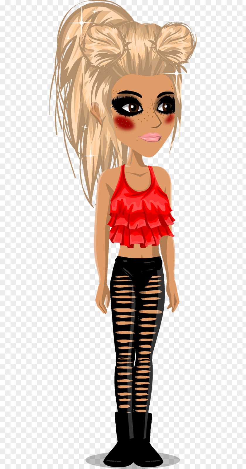 Msp Cartoon Brown Hair Character Doll PNG