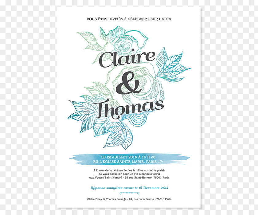 Invitation Fleur Marriage In Memoriam Card Convite Flower Save The Date PNG