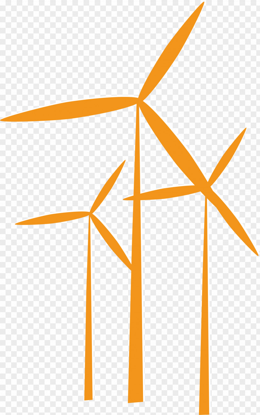 Orange Windmill Drawing Illustration PNG