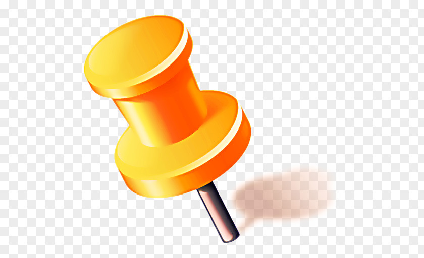 Plastic Orange Drawing Pin PNG