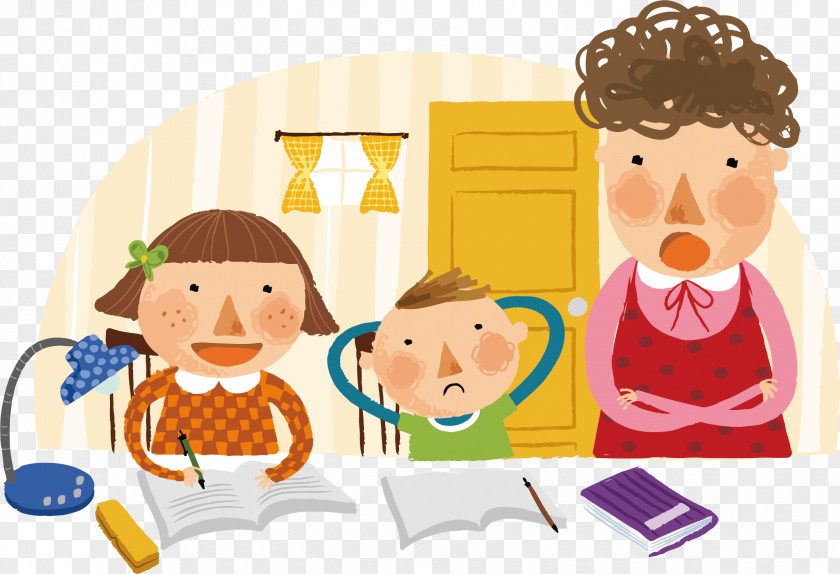 Writing Children Child Cartoon Homework PNG