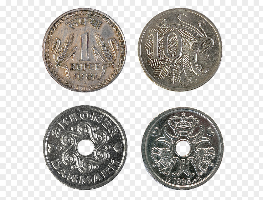 Coin Currency Danish Krone Indian Rupee PNG