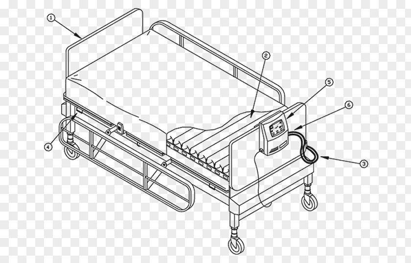 Hospital Bed Patient Mattress Drawing PNG