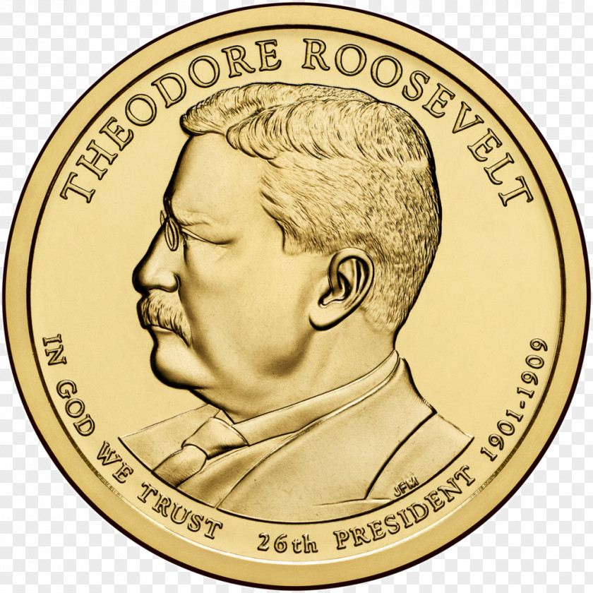 Teddy Roosevelt United States Of America Presidential $1 Coin Program Uncirculated Dollar Mint PNG