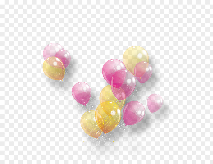 Dream Purple Yellow Balloon Floating Material PNG