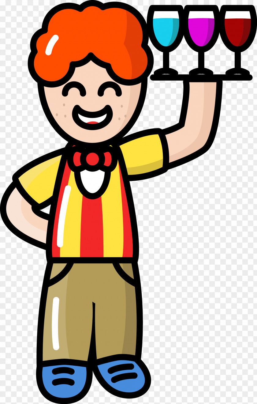 A Cartoon Boy Holding Drink Clip Art PNG