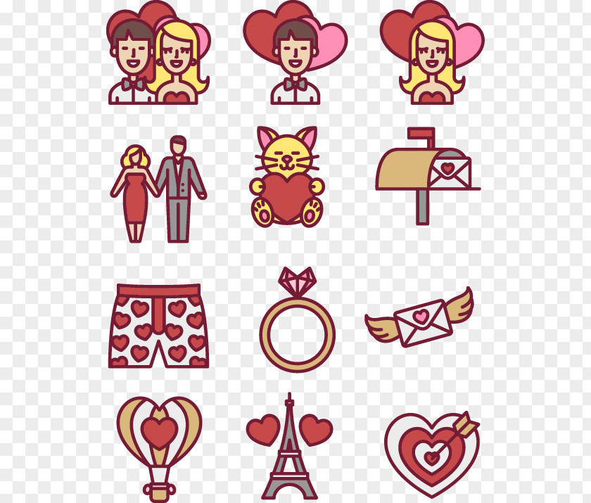 Hand Drawn Heart-shaped Diamond Ring Lovers Element Valentines Day Euclidean Vector Icon PNG