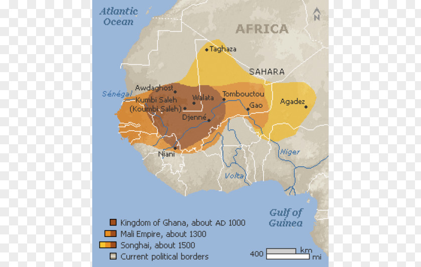 Map Mali Empire Songhai Ghana PNG