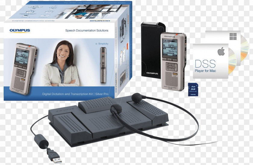 Microphone Dictation Machine Olympus DS-2500 AS-2400 PC Transcription Kit Digital PNG