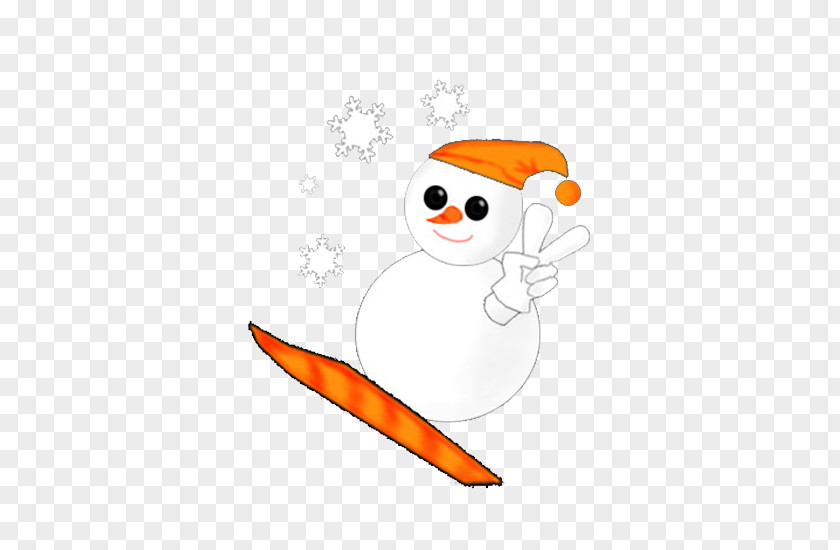 Skateboarding Snowman Cartoon PNG