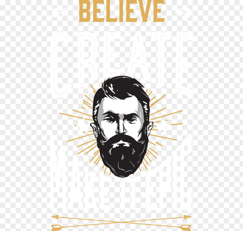 Beard Facial Hair Logo Font PNG