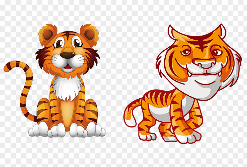 Cartoon Tiger Wildlife Clip Art PNG