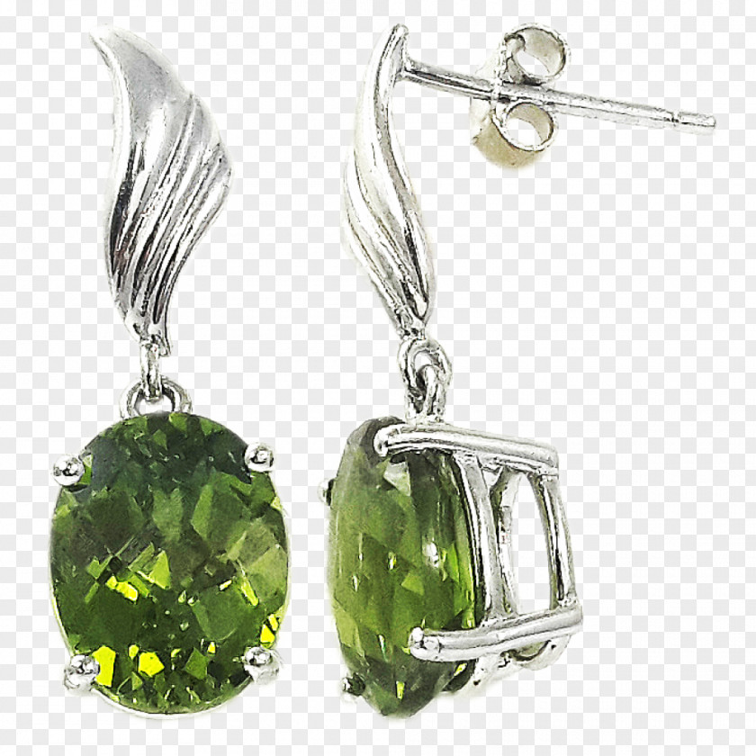 Gemstone Earring Peridot Silver Jewellery PNG