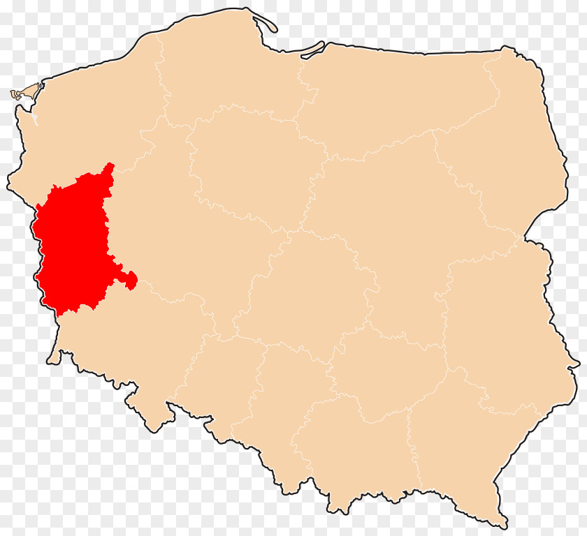 Map Zielona Góra Voivodeship Lower Silesian Greater Poland PNG