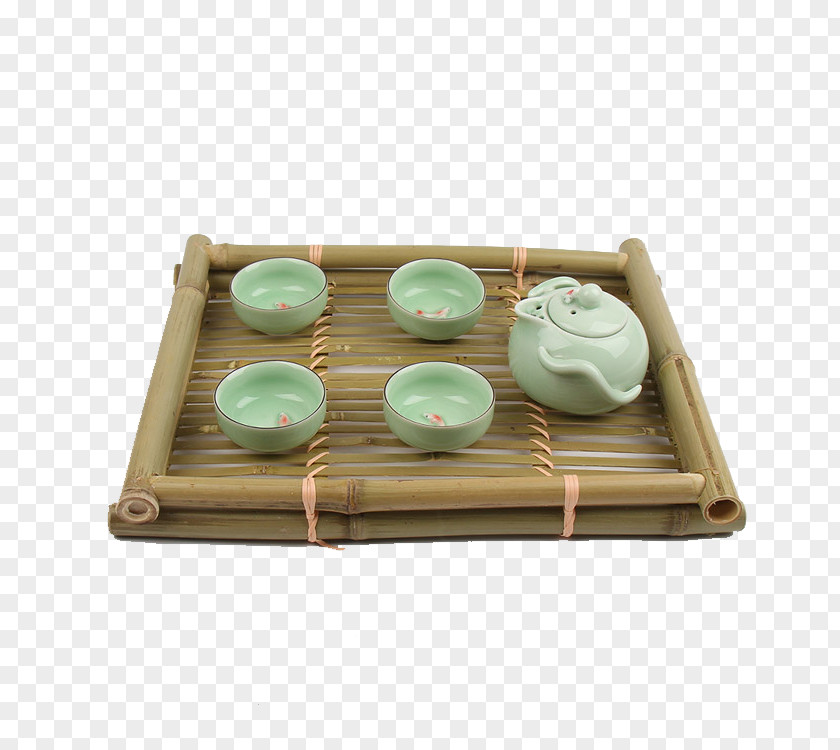 Retro Tea Teaware Bamboo Saucer PNG