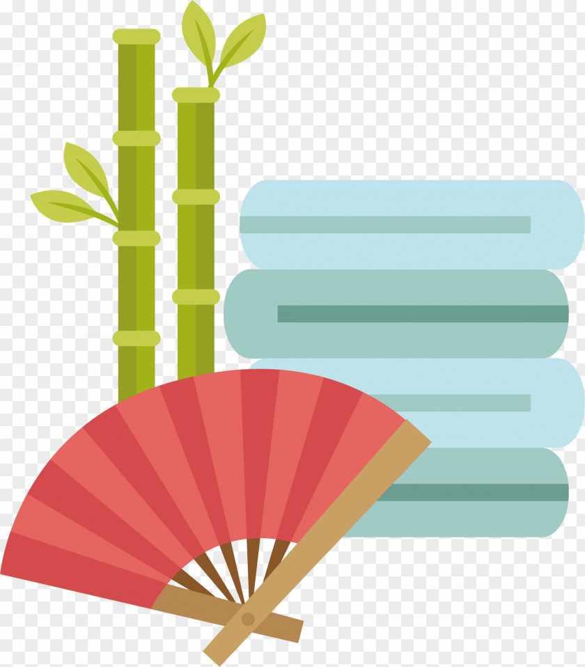 Vector Towel Bamboo Fan Hand PNG