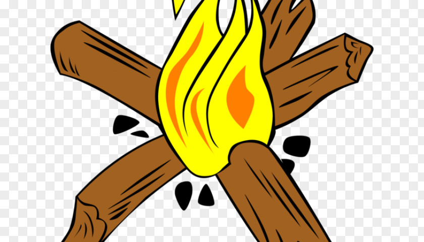 Yellow Shelter Campfire Cartoon PNG