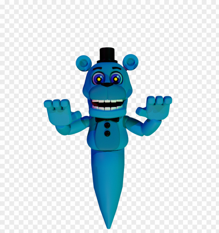 Fnaf World Freddy Figurine Turquoise PNG