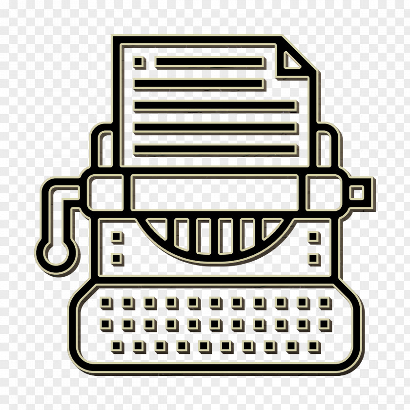Line Art Writing Icon Antique Characters Machine PNG